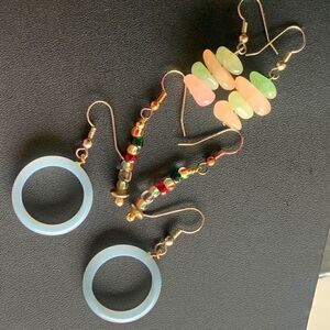 Vintage Assorted CUTE Earrings, 3 PAIRS, Unmarked